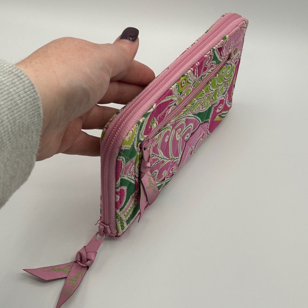 BUNDLE Vera Bradley Zip Around Wallet and Matching‎ Eyeglass Holder Pink Paisley - Picture 7 of 16